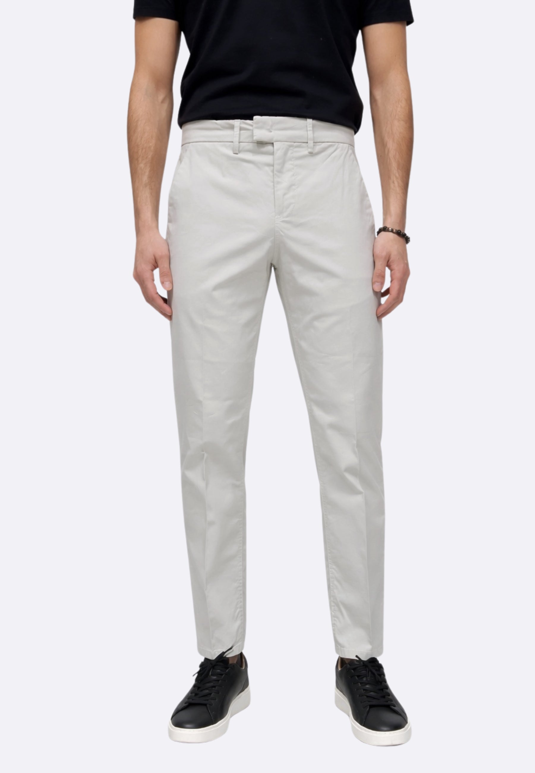 Dondup Pantalone Pablo in Cotone Leggero Ghiaccio Regular Fit
