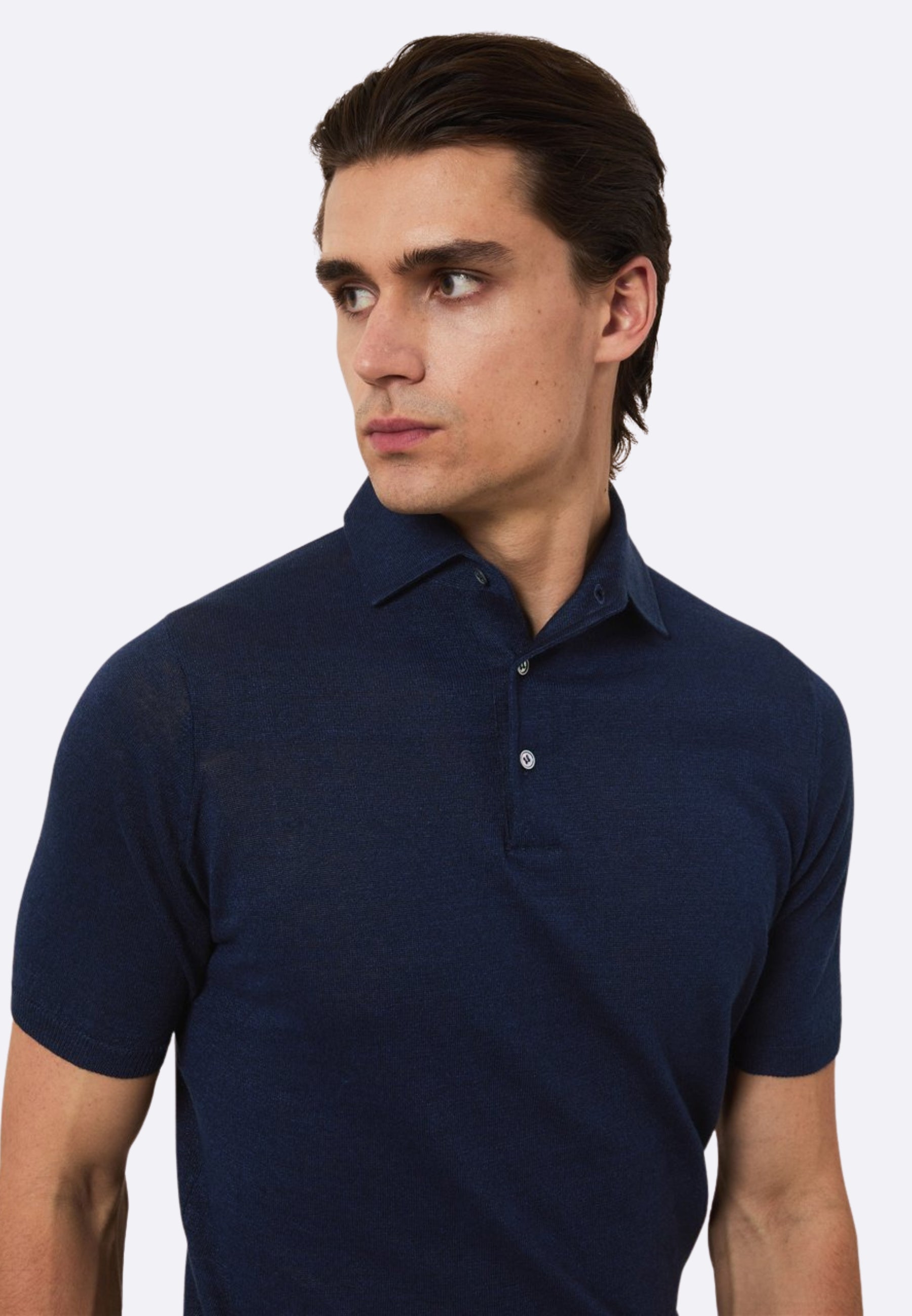FILIPPO DE LAURENTIIS crepe cotton ポロ Filippo De Laurentiis Polo Luxury in Cotton Crepe White – IMaurizio