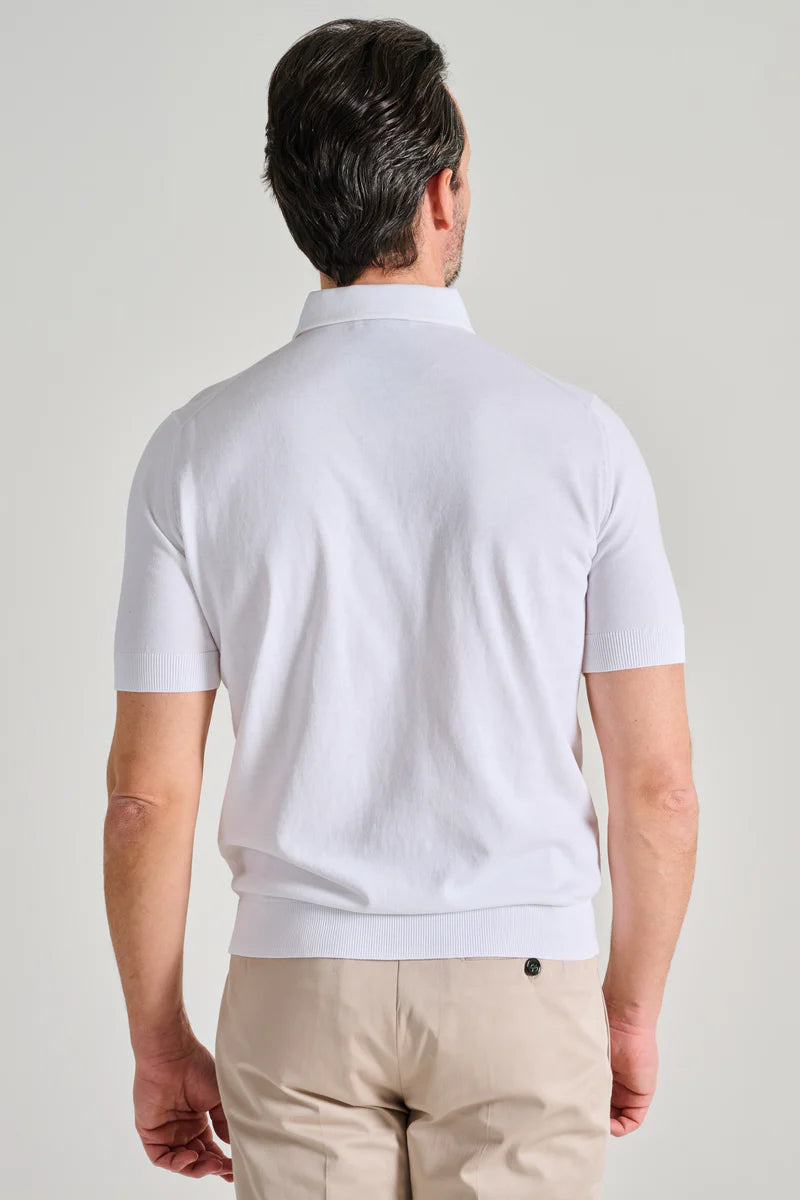 FILIPPO DE LAURENTIIS crepe cotton ポロ Filippo De Laurentiis Polo Luxury in Cotton Crepe White – IMaurizio