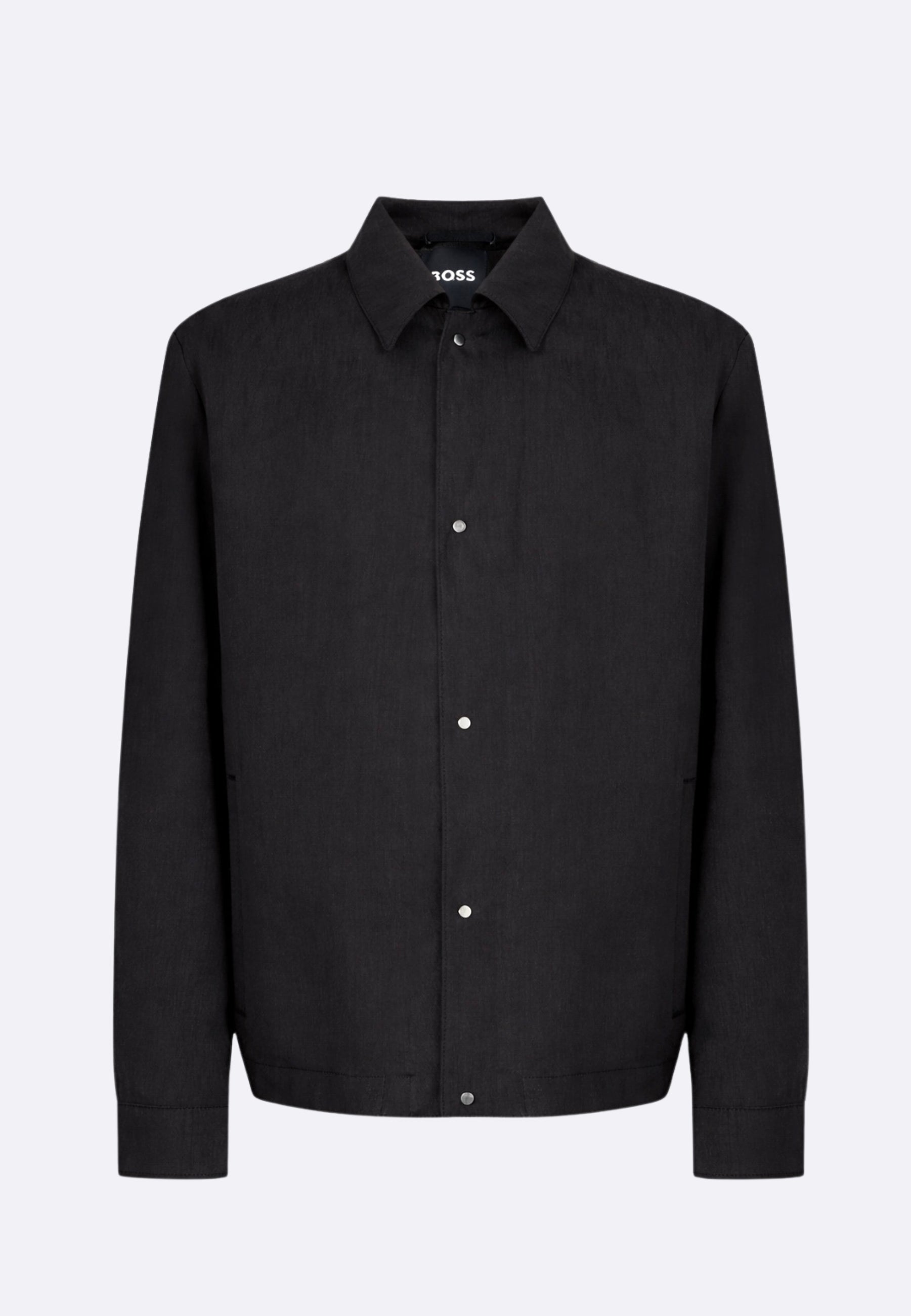 Boss Giacca Camicia Nero in Misto Lino - Carper