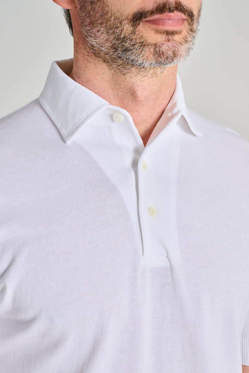Filippo De Laurentiis Polo Luxury in Cotton Crepe White – IMaurizio