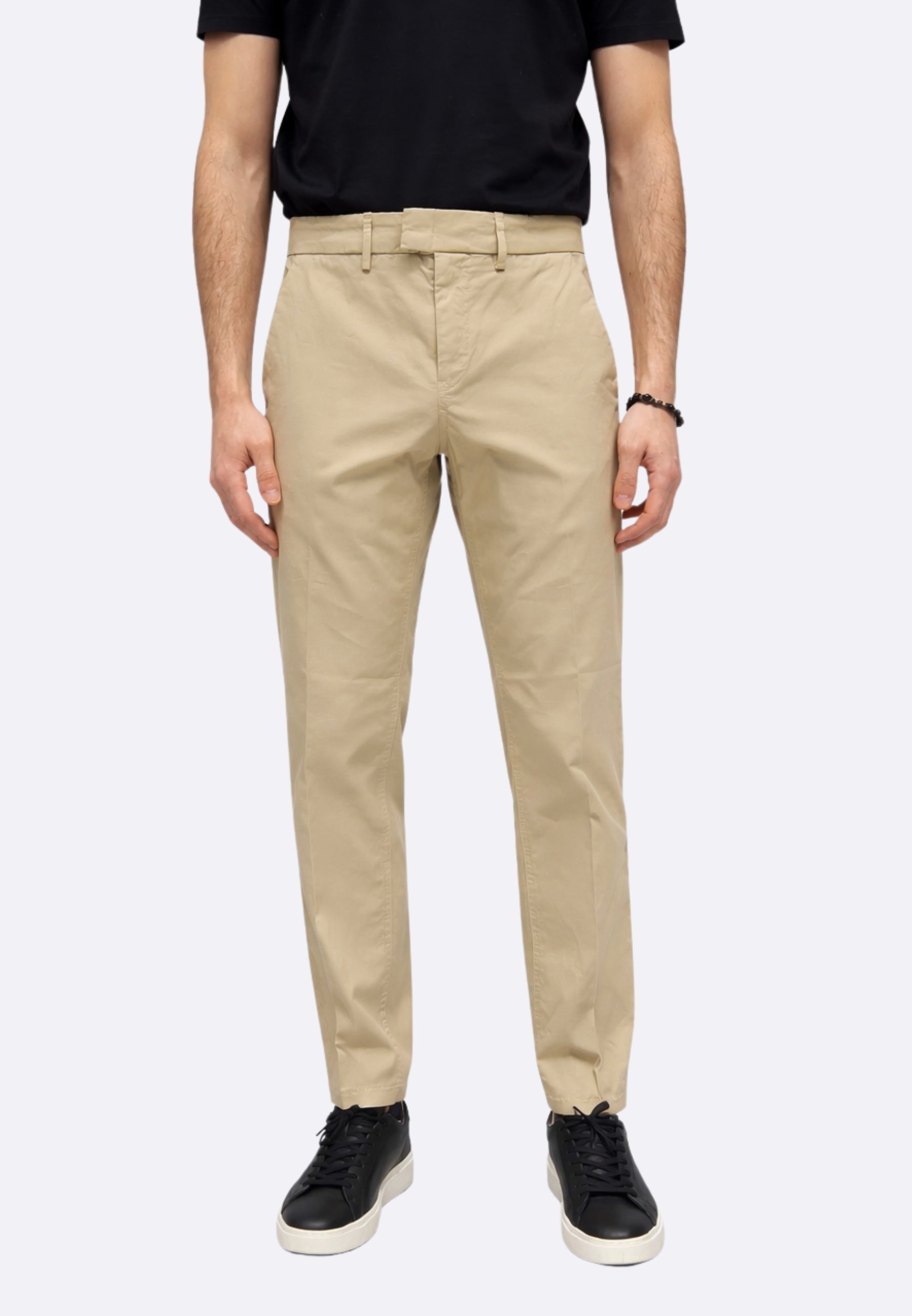 Dondup Pantalone Pablo in Cotone Leggero Beige Regular Fit