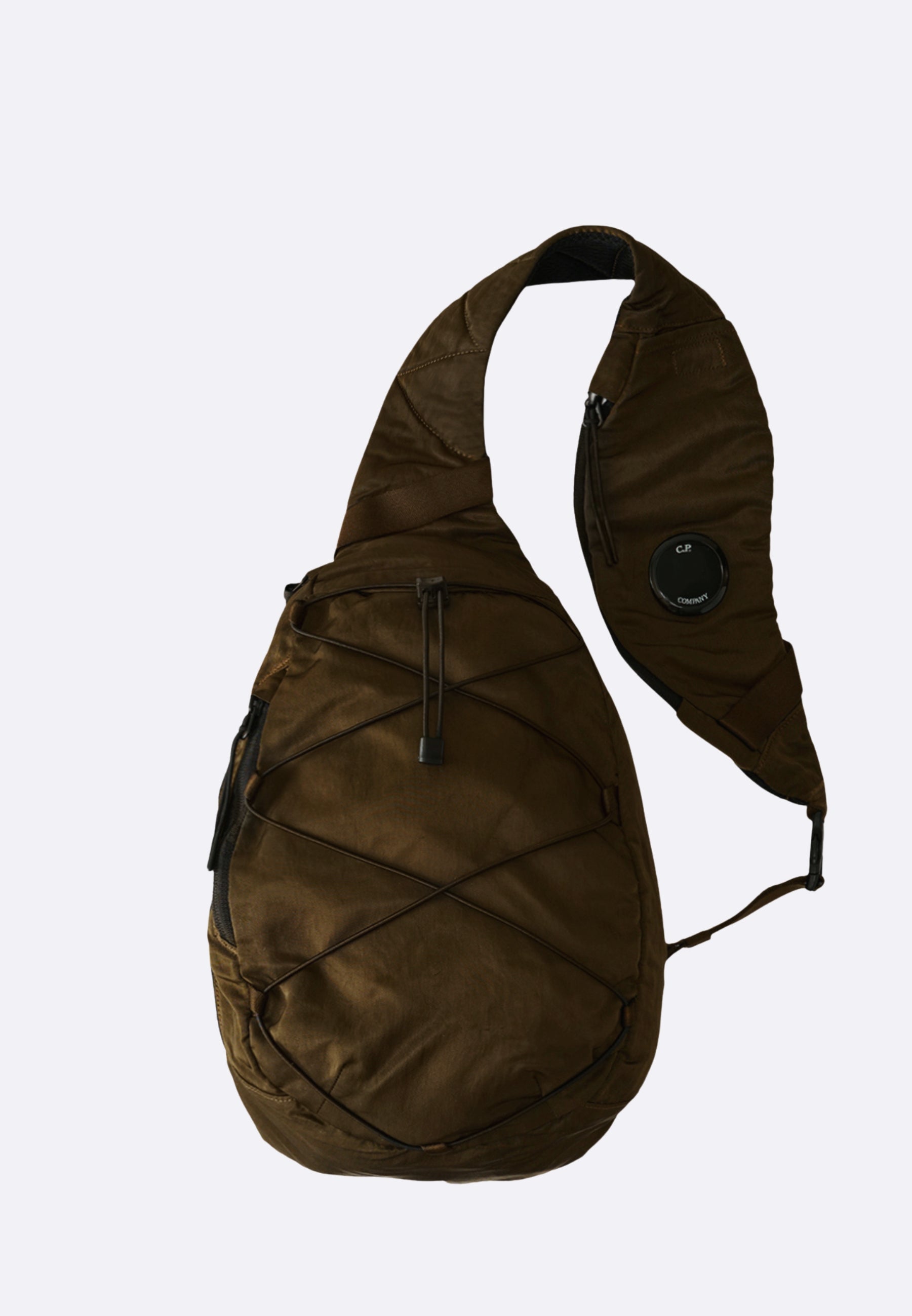 C.P. Company Marsupio Nero in Nylon con Lente - Waist Bag